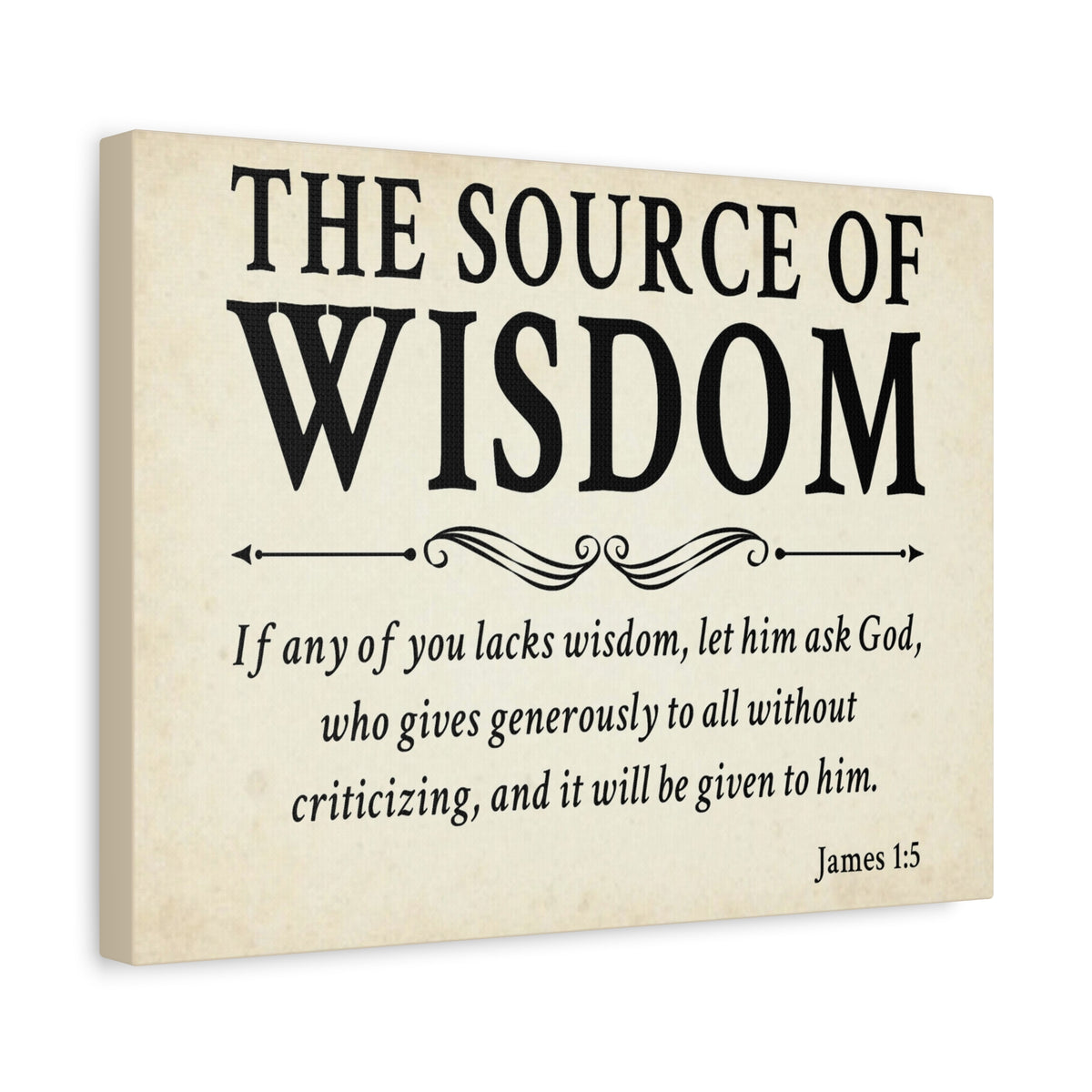 Scripture Walls James 1:5 The Source of Wisdom White Bible Verse Canvas Christian Wall Art Ready to Hang Unframed-Express Your Love Gifts