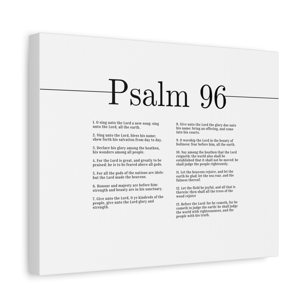 Scripture Canvas The Lord Made The Heavens Psalm 96 Christian Wall Art Bible Verse Print Ready to Hang-Express Your Love Gifts