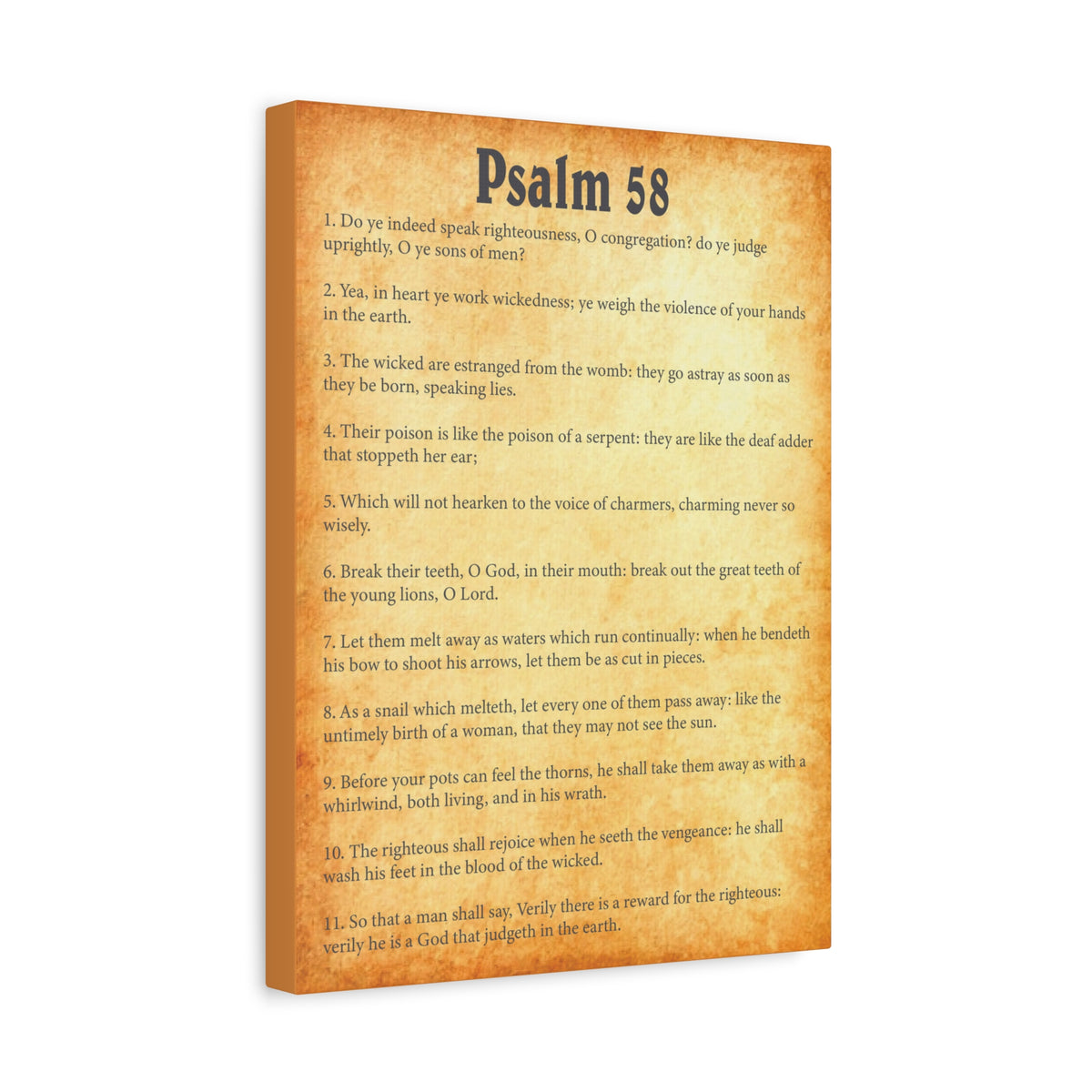 Scripture Walls Psalm 58 Gold Bible Chapter Canvas Christian Wall Art Ready to Hang-Express Your Love Gifts