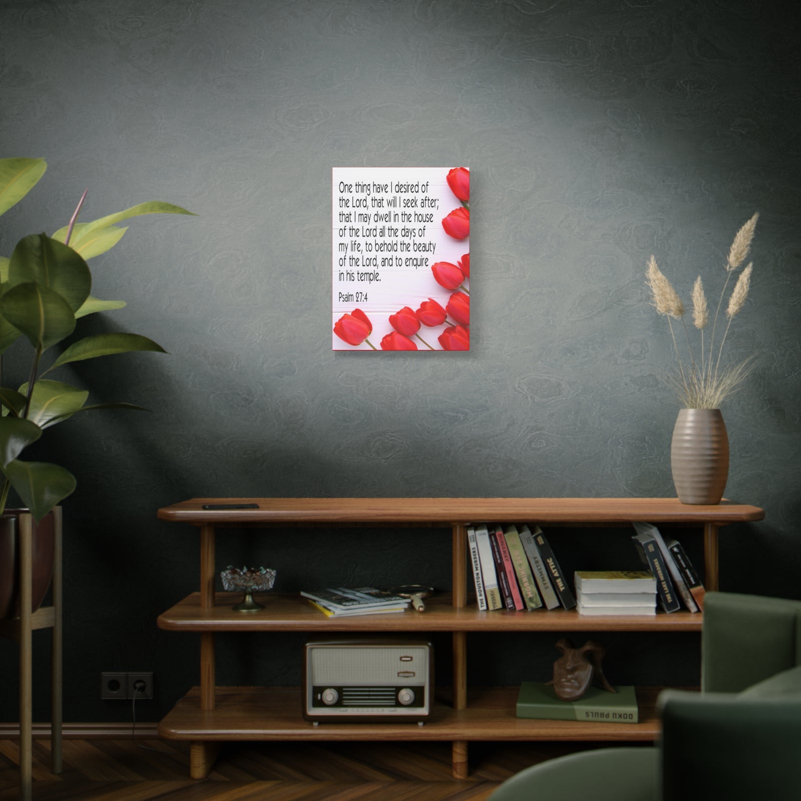 Scripture Canvas The Beauty of The Lord Psalm 27:4 Christian Wall Art Bible Verse Print Ready to Hang-Express Your Love Gifts
