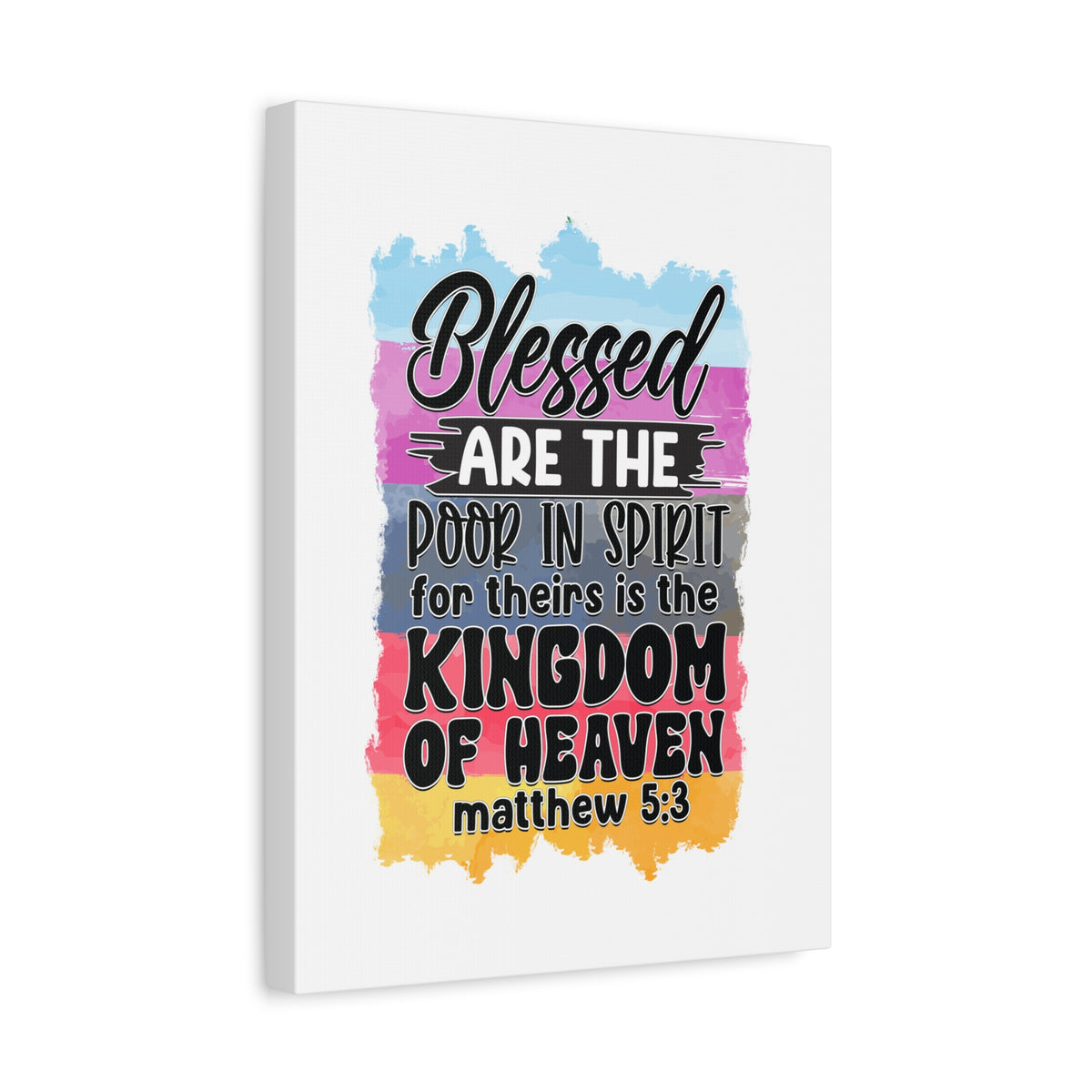 Scripture Walls Matthew 5:3 Kingdom of Heaven Colored Bible Verse Canvas Christian Wall Art Ready to Hang Unframed-Express Your Love Gifts