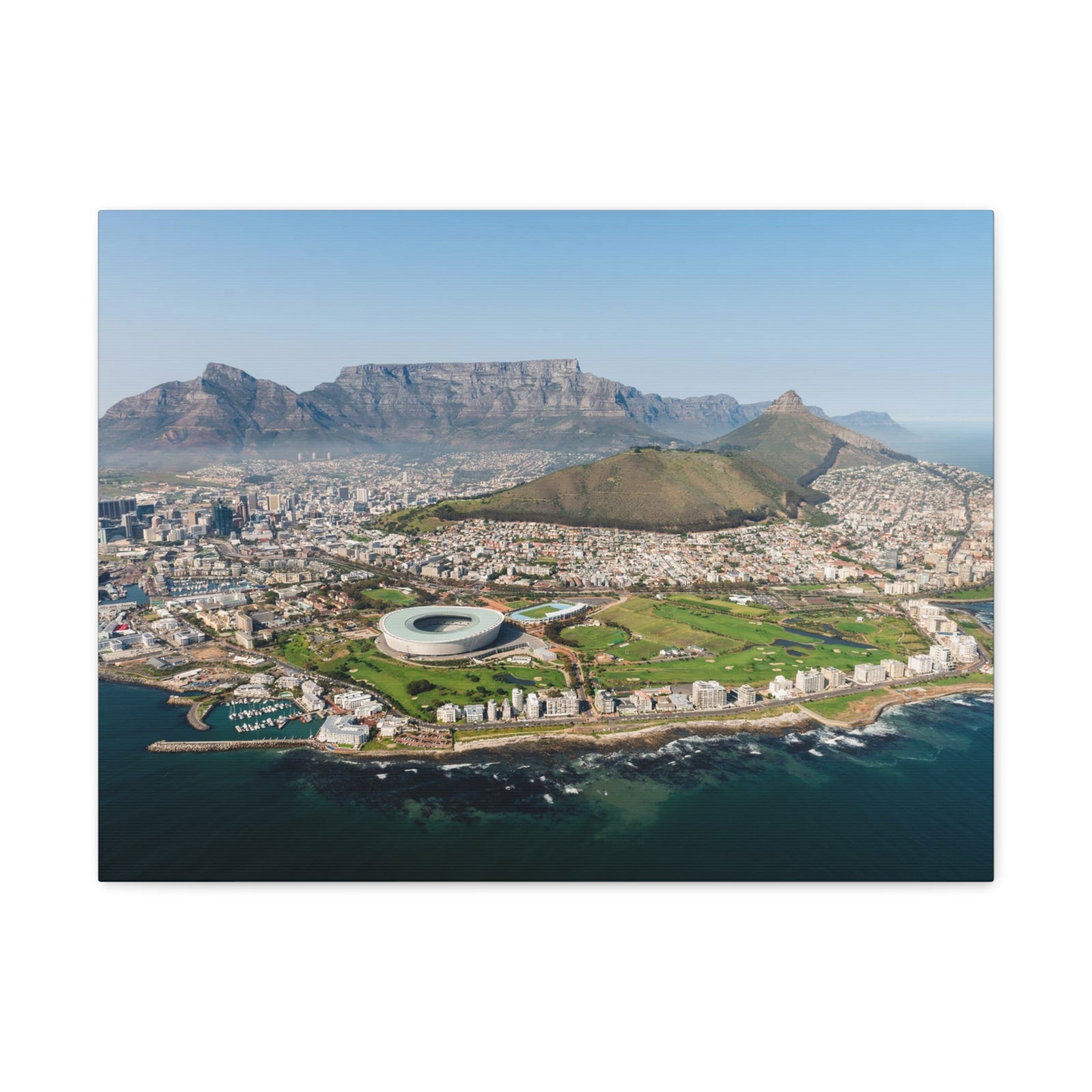 Cape Town Daytime Skyline Canvas Artwork High-Quality Breathtaking Stunning Cityscape for Home Decor Ready to Hang-Express Your Love Gifts
