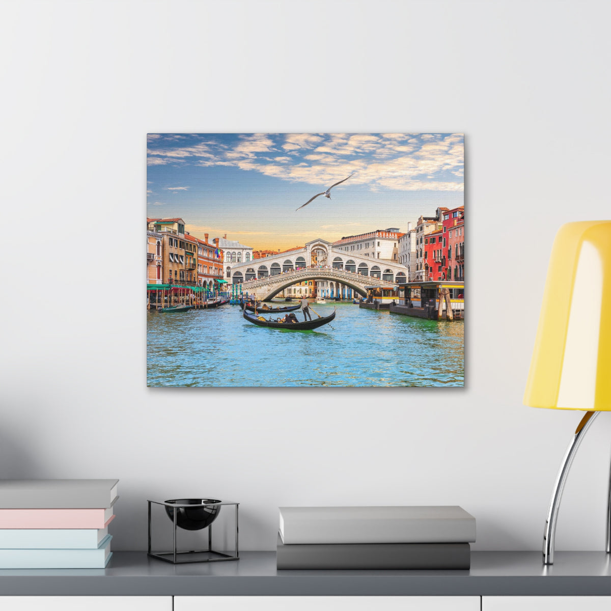 Venice Rialto Bridge Nature Wilderness Photography Canvas Wall Art for Home Decor Ready-to-Hang-Express Your Love Gifts