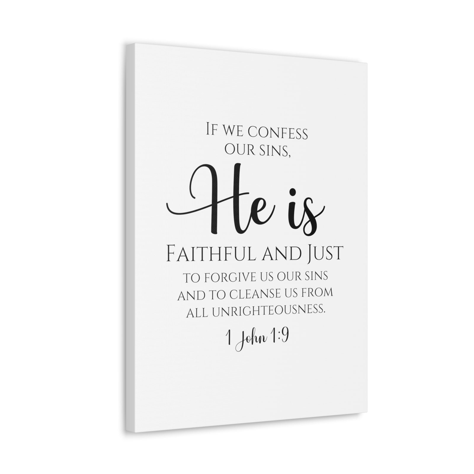Scripture Walls 1 John 1:9 Faithful and Just Bible Verse Canvas Bible Verse Canvas Christian Wall Art Ready to Hang Unframed-Express Your Love Gifts