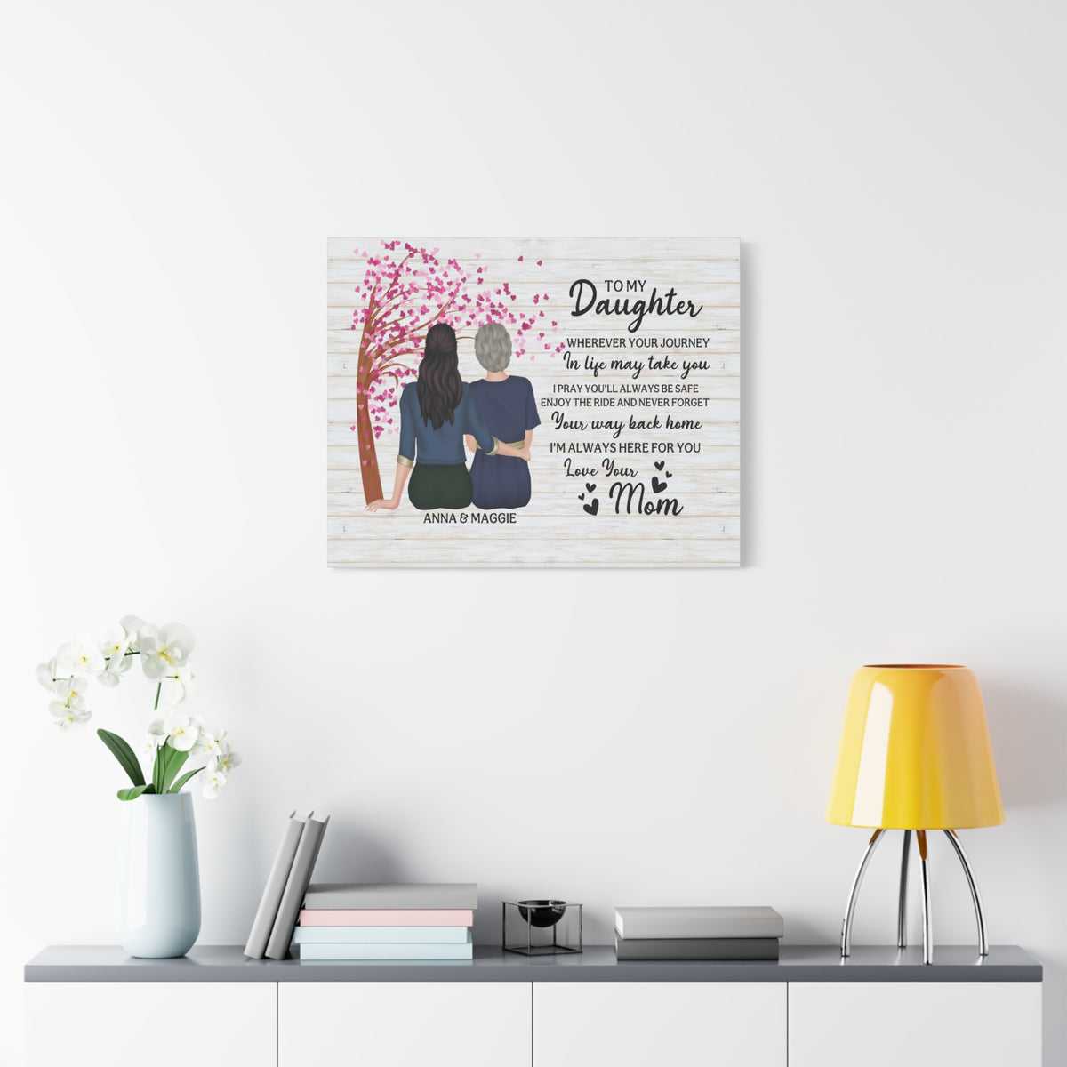 Personalized To My Daughter Canvas Wall Art – Mother & Daughter Quote-Express Your Love Gifts