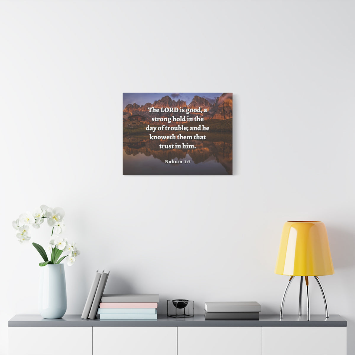 Scripture Walls Lord Is Good Nahum 1:7 Bible Verse Canvas Christian Wall Art Ready to Hang-Express Your Love Gifts
