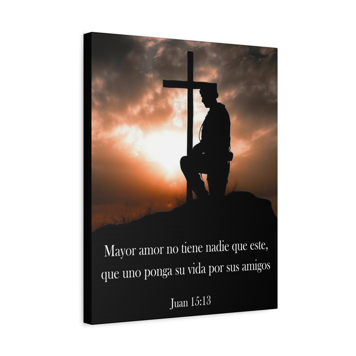 Scripture Walls John 15:13 Greater Love Soldier at Cross Christian Wall Art Print Ready to Hang Unframed-Express Your Love Gifts