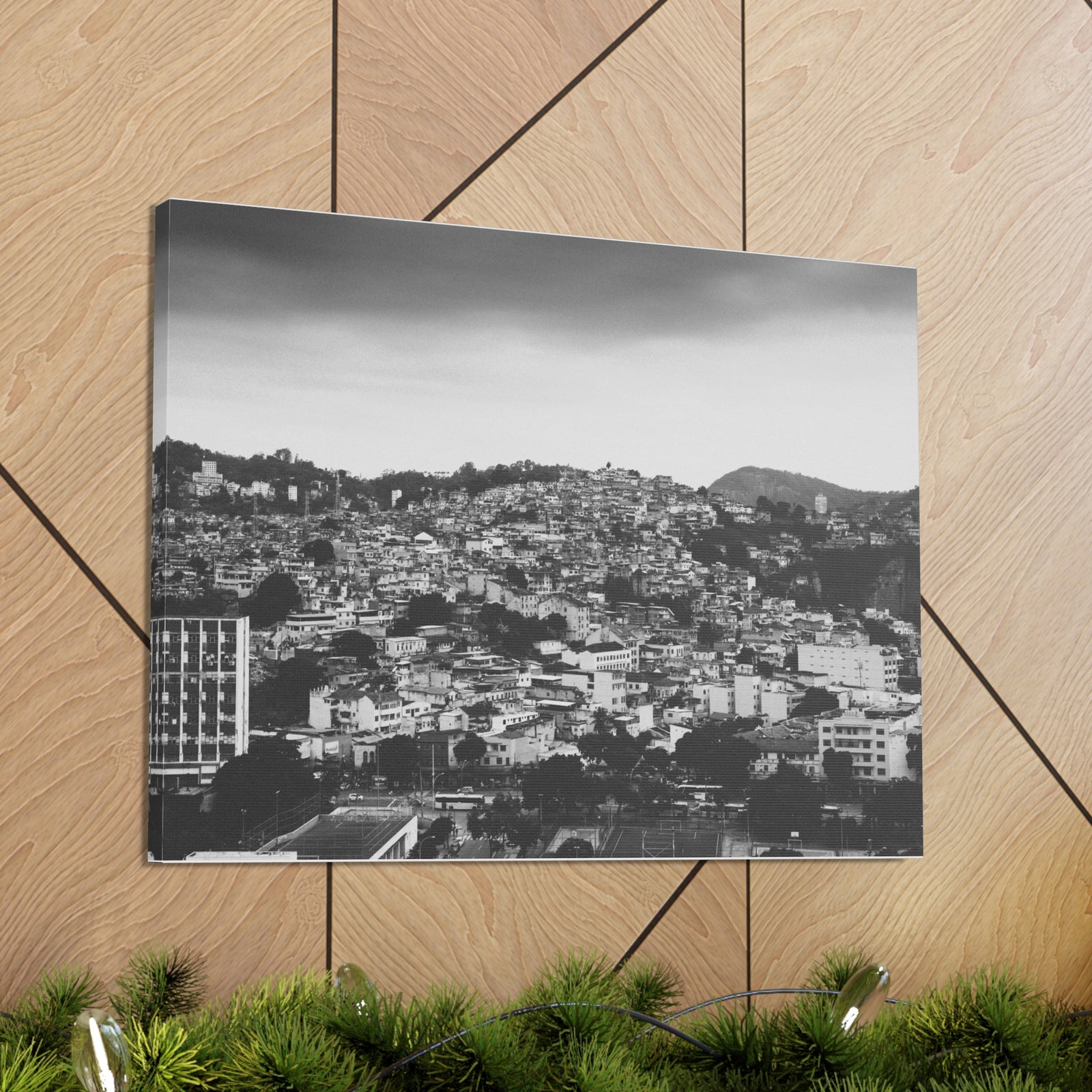 Rio de Janeiro Black And White Skyline Canvas Artwork High-Quality Breathtaking Stunning Cityscape for Home Decor Ready to Hang-Express Your Love Gifts