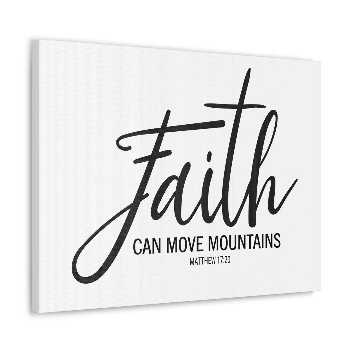 Scripture Canvas Faith Can Move Mountains Matthew 17:20 Christian Wall Art Bible Verse Print Ready To Hang-Express Your Love Gifts