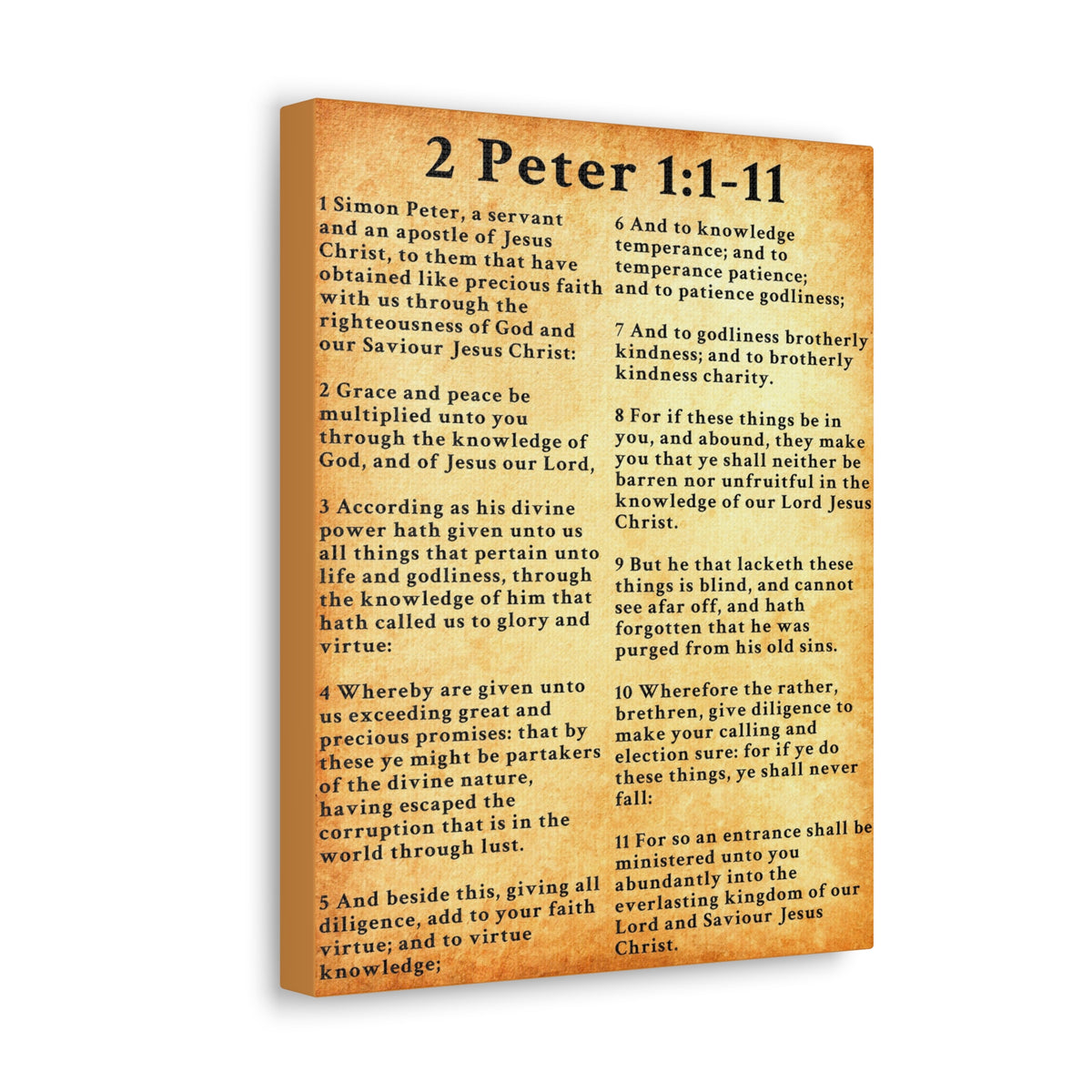 Scripture Walls 2 Peter 1:1-11 KJV Bible Verse Canvas Christian Wall Art Ready to Hang Unframed-Express Your Love Gifts