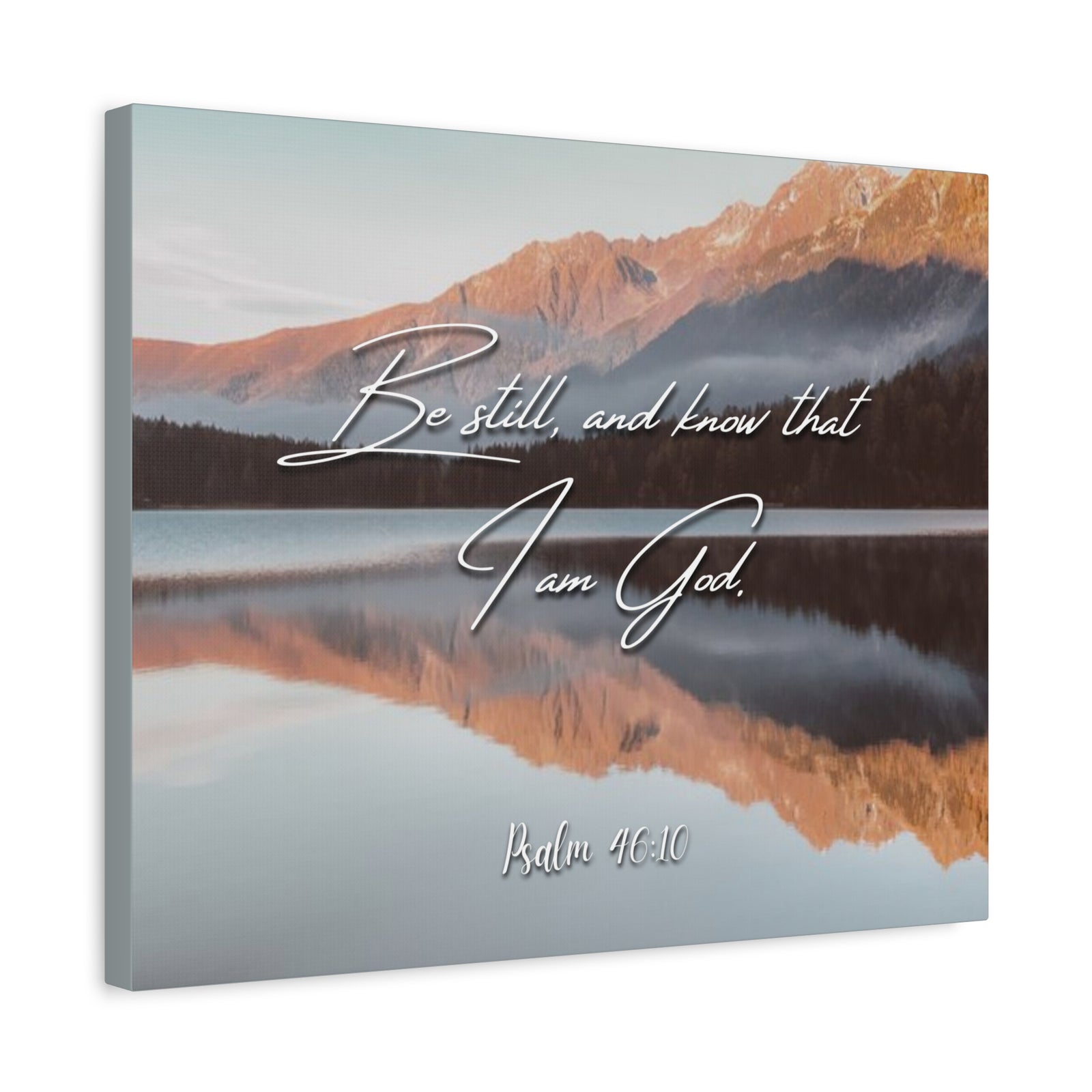 Scripture Canvas Be Still & Know I Am God Psalm 46:10 Christian Wall Art Bible Verse Print Ready to Hang-Express Your Love Gifts