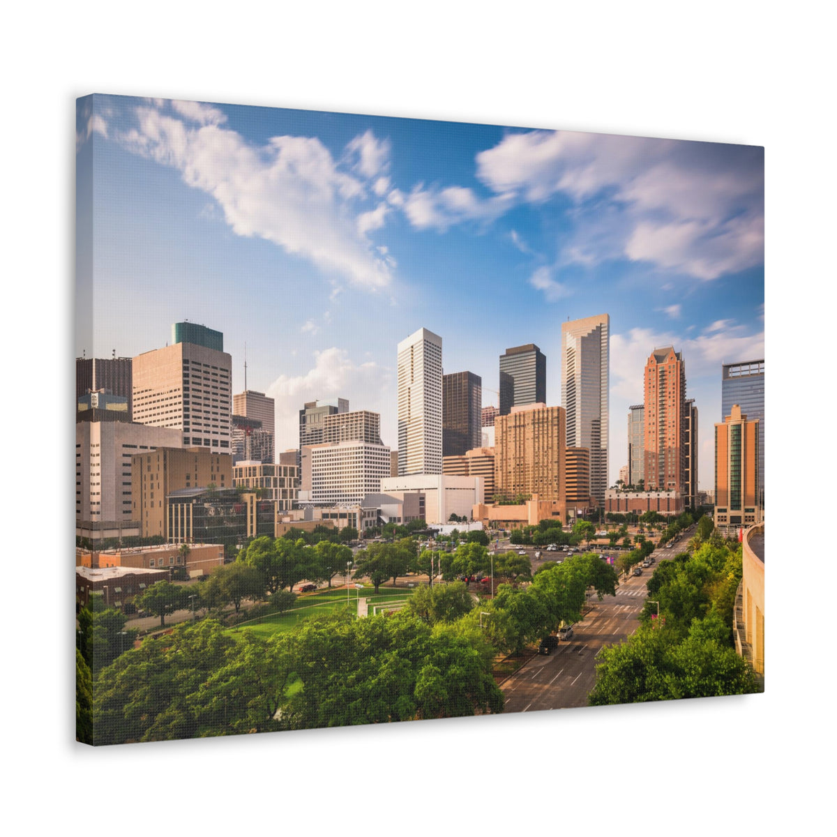 Houston Daytime Skyline Canvas Artwork High-Quality Breathtaking Stunning Cityscape for Home Decor Ready to Hang-Express Your Love Gifts