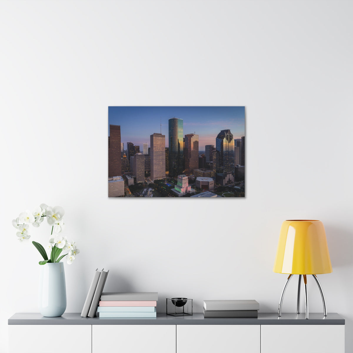 Houston Night Skyline Canvas Artwork High-Quality Breathtaking Stunning Cityscape for Home Decor Ready to Hang-Express Your Love Gifts
