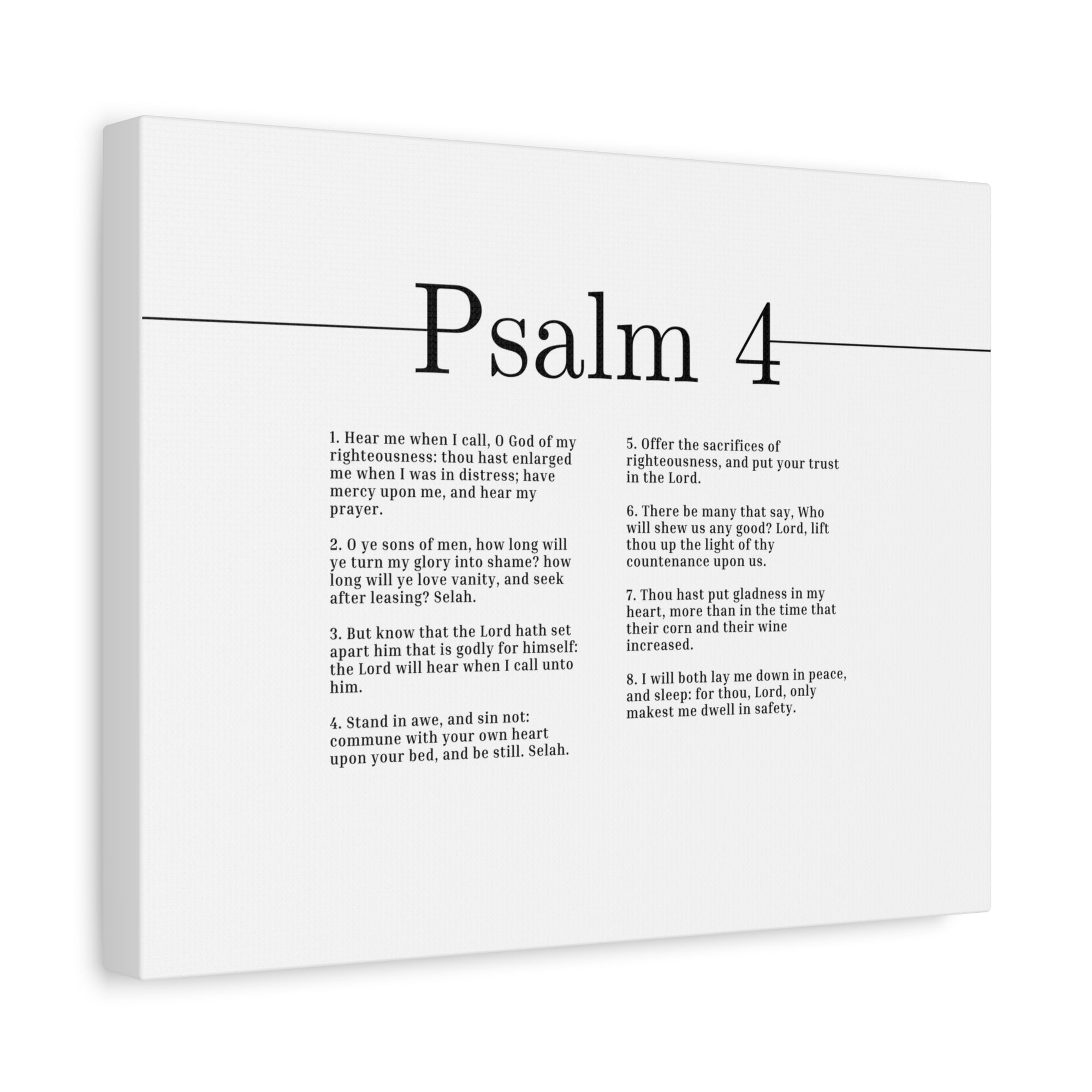 Scripture Canvas O God Of My Righteousness Psalm 4 Christian Wall Art Bible Verse Print Ready to Hang-Express Your Love Gifts