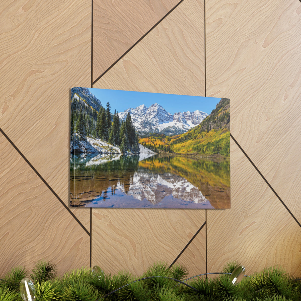 Forest Lake Mountains Nature Wilderness Photography Canvas Wall Art for Home Decor Ready-to-Hang-Express Your Love Gifts