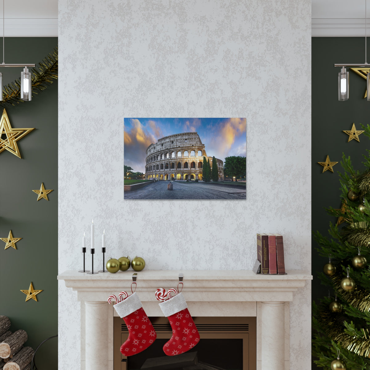 Colosseum in Italy Nature Wilderness Photography Canvas Wall Art for Home Decor Ready-to-Hang-Express Your Love Gifts