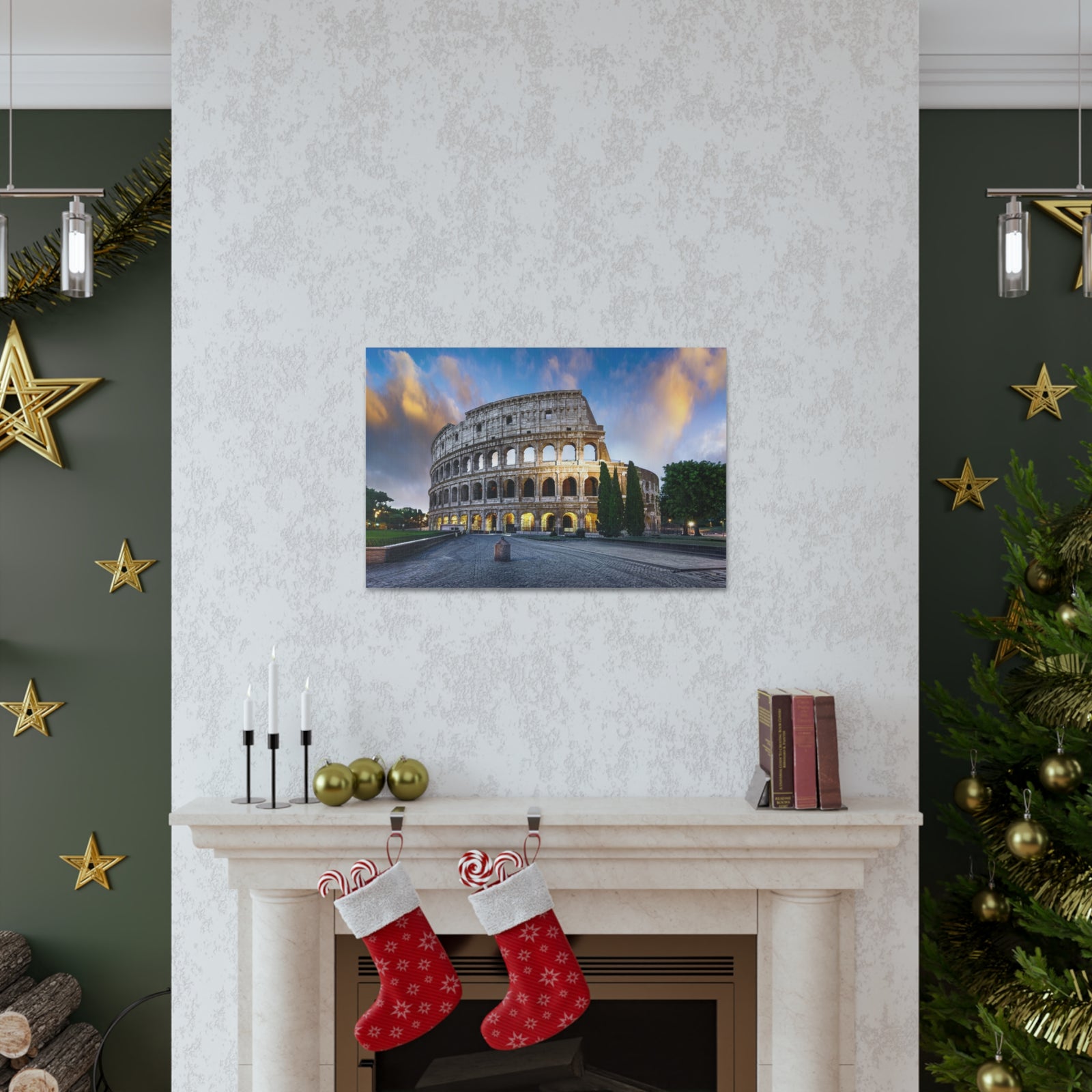 Colosseum in Italy Nature Wilderness Photography Canvas Wall Art for Home Decor Ready-to-Hang-Express Your Love Gifts