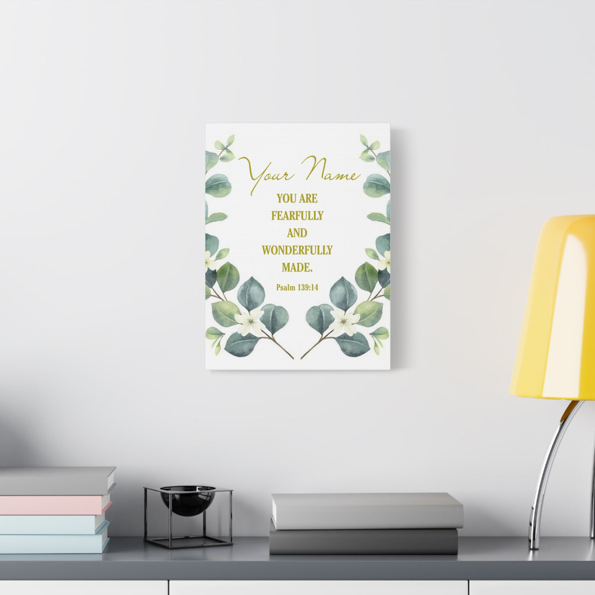 Personalized Psalm 139:14 Bible Verse Canvas Christian Wall Art Ready to Hang-Express Your Love Gifts
