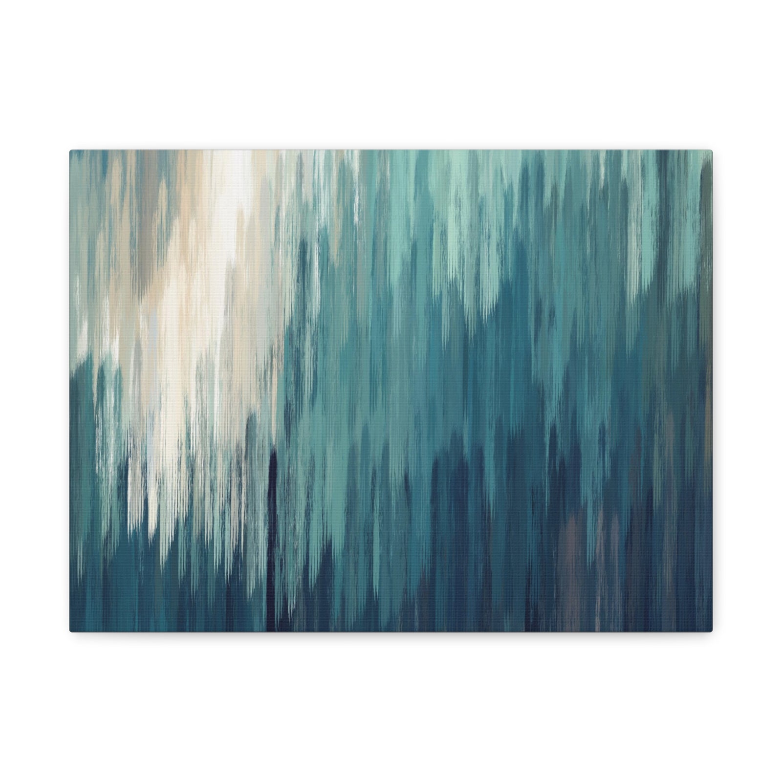 Colorful Oil Painting Blue Rain Abstract Canvas Wall Art for Home Decor Ready-to-Hang-Express Your Love Gifts