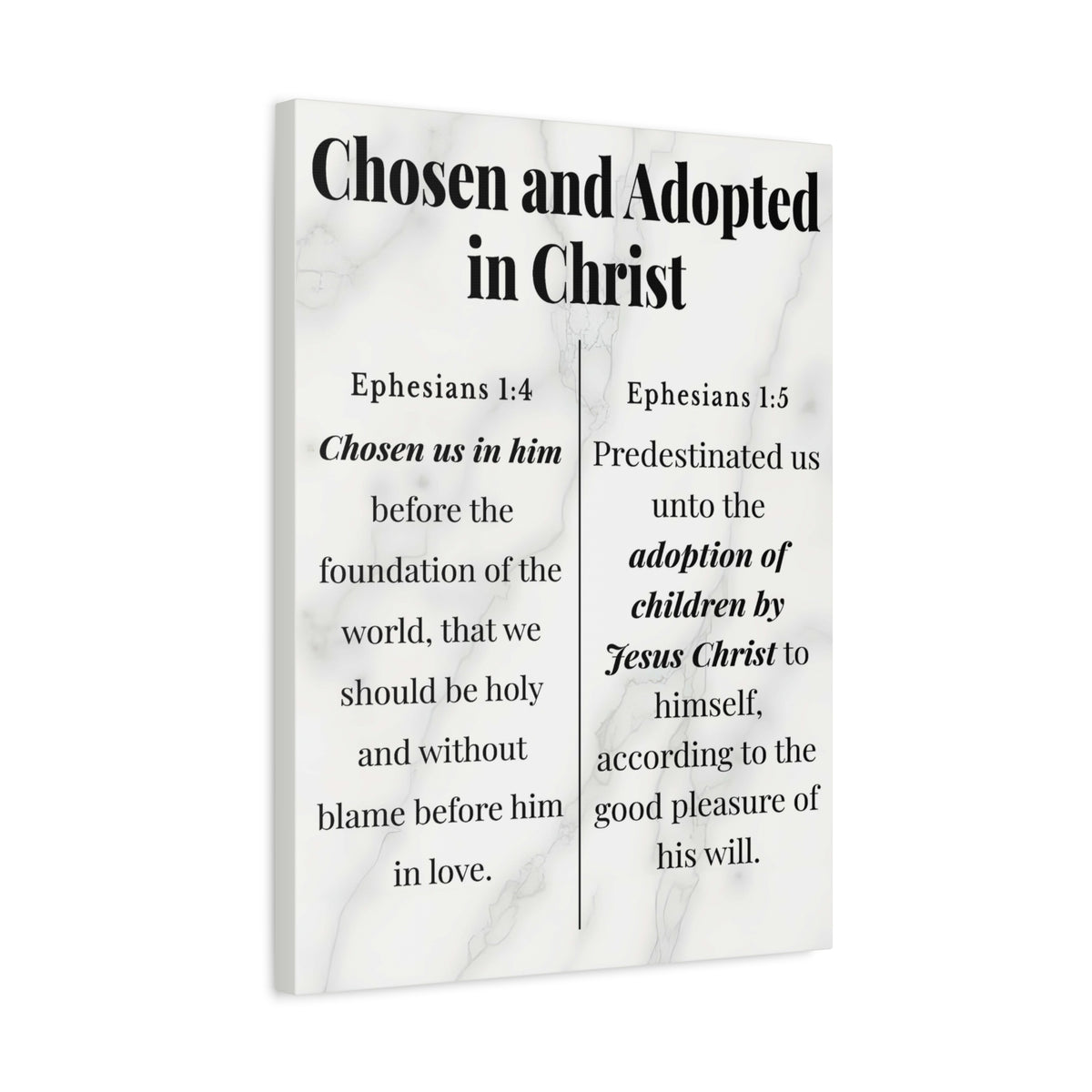 Scripture Walls Chosen and Adopted in Christ Ephesians 1:4-5 Bible Verse Canvas Christian Wall Art Ready to Hang Unframed-Express Your Love Gifts