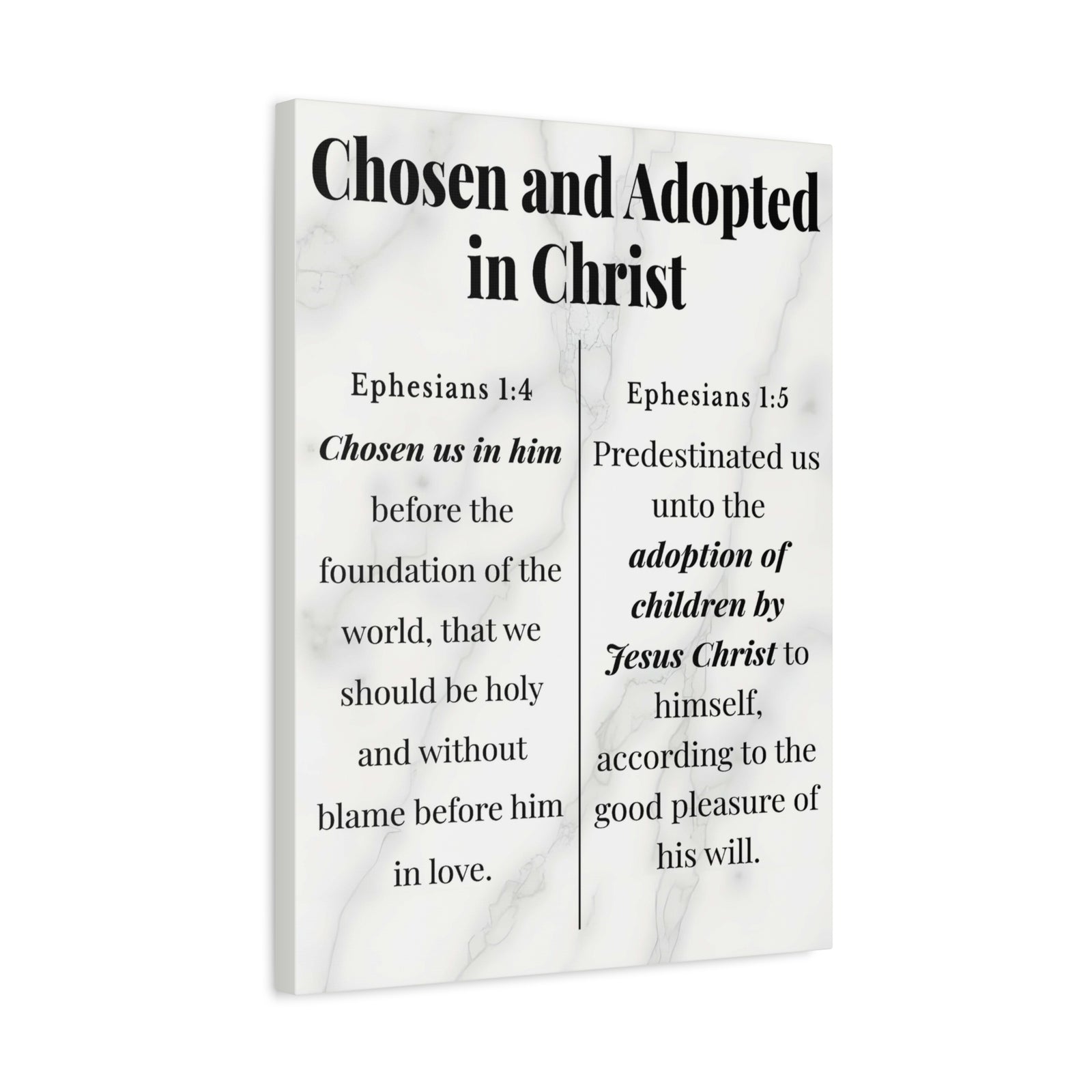Scripture Walls Chosen and Adopted in Christ Ephesians 1:4-5 Bible Verse Canvas Christian Wall Art Ready to Hang Unframed-Express Your Love Gifts
