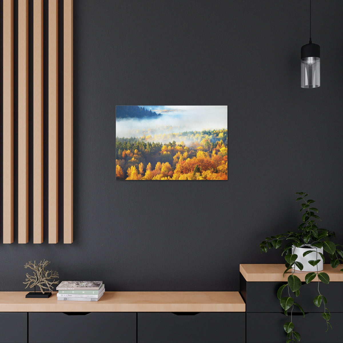 Forest Mystic Autumn Nature Wilderness Photography Canvas Wall Art for Home Decor Ready-to-Hang-Express Your Love Gifts