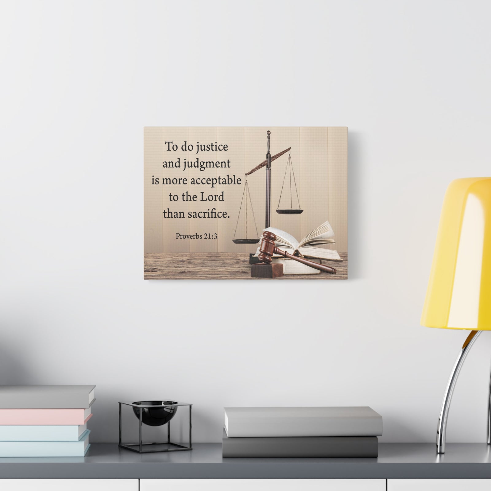 Scripture Walls Judgment and Justice Proverbs 21:3 Bible Verse Canvas Christian Wall Art Ready to Hang-Express Your Love Gifts