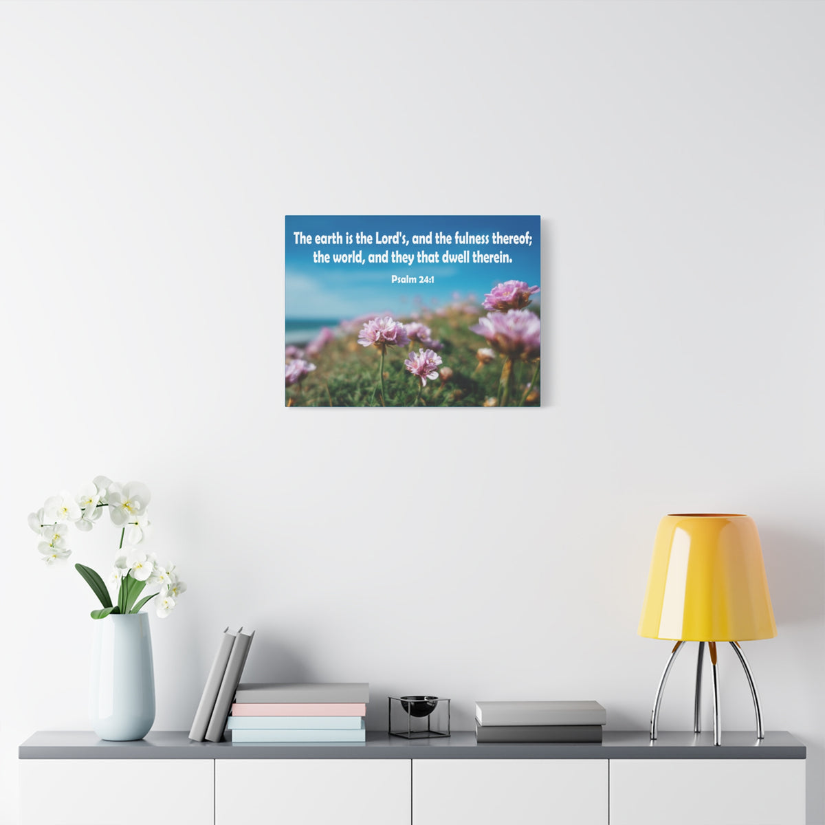 Scripture Walls The Earth is The Lord's Psalm 24:1 Bible Verse Canvas Christian Wall Art Ready to Hang Unframed-Express Your Love Gifts
