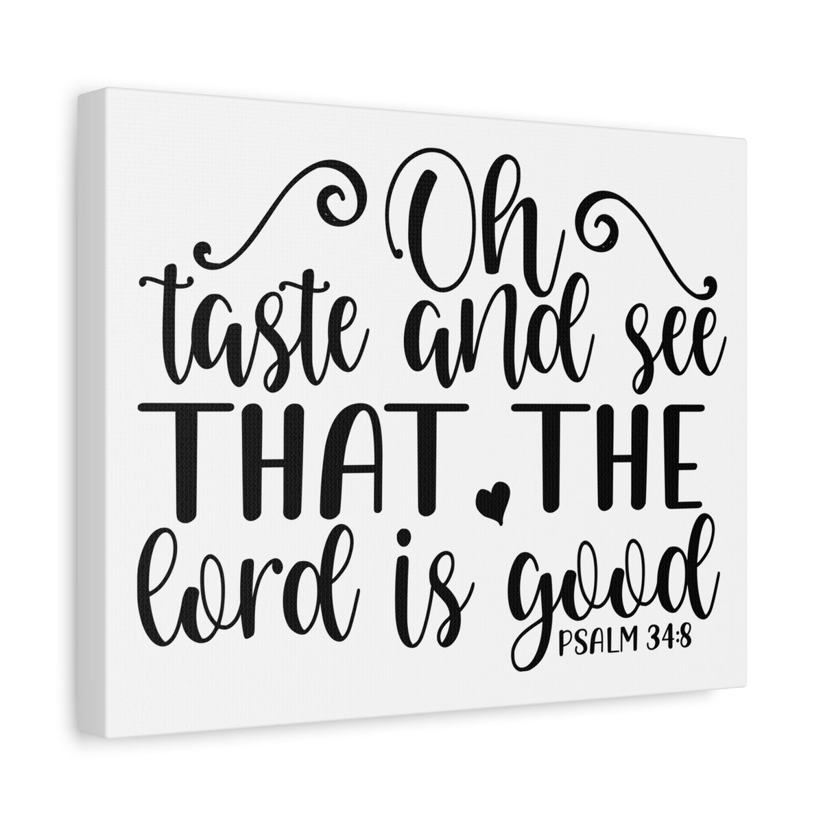 Scripture Canvas Oh Taste And See That Psalm 34:8 Christian Wall Art Bible Verse Print Ready To Hang-Express Your Love Gifts