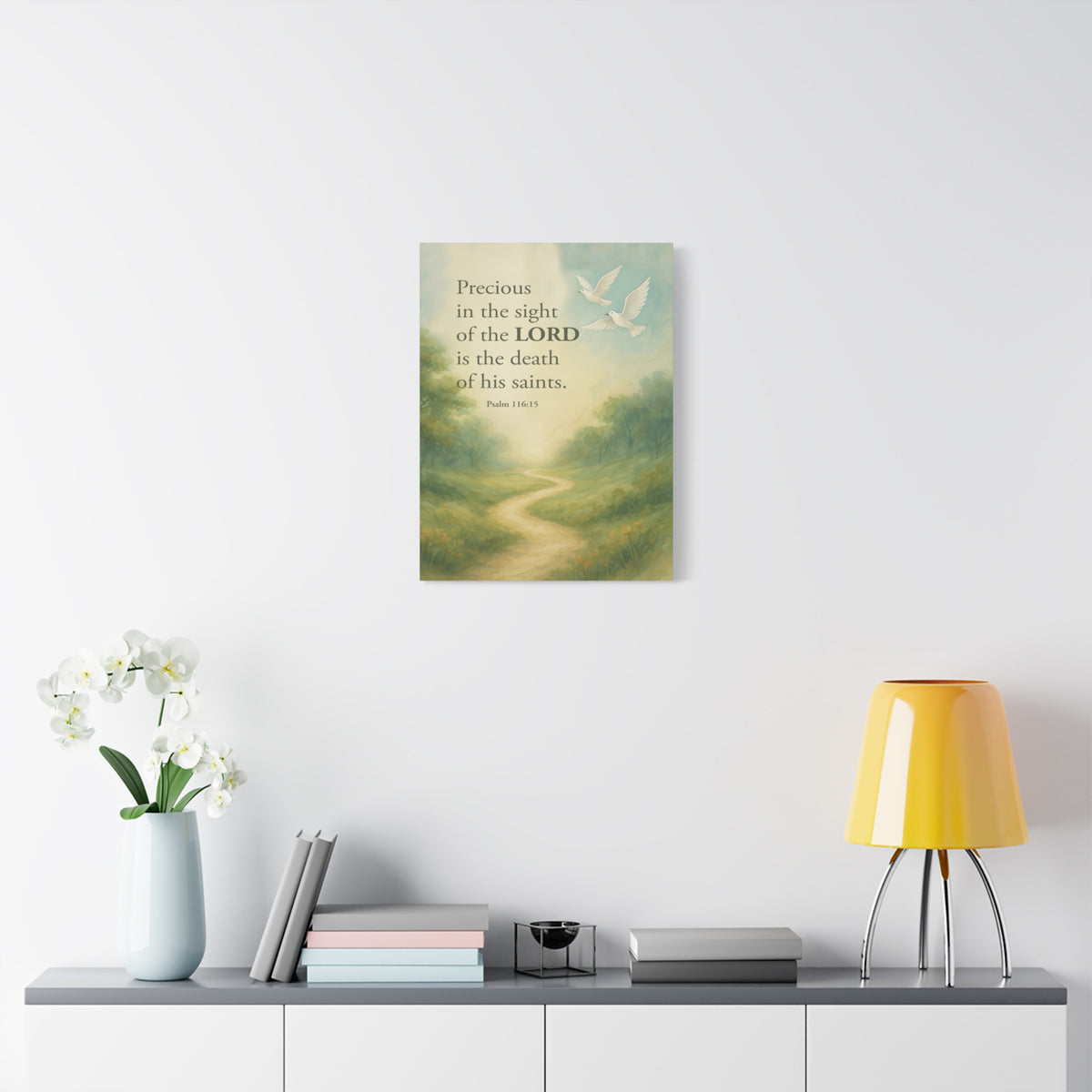 Scripture Canvas Psalm 116:15 Precious Christian Wall Art Bible Verse Print Ready to Hang-Express Your Love Gifts