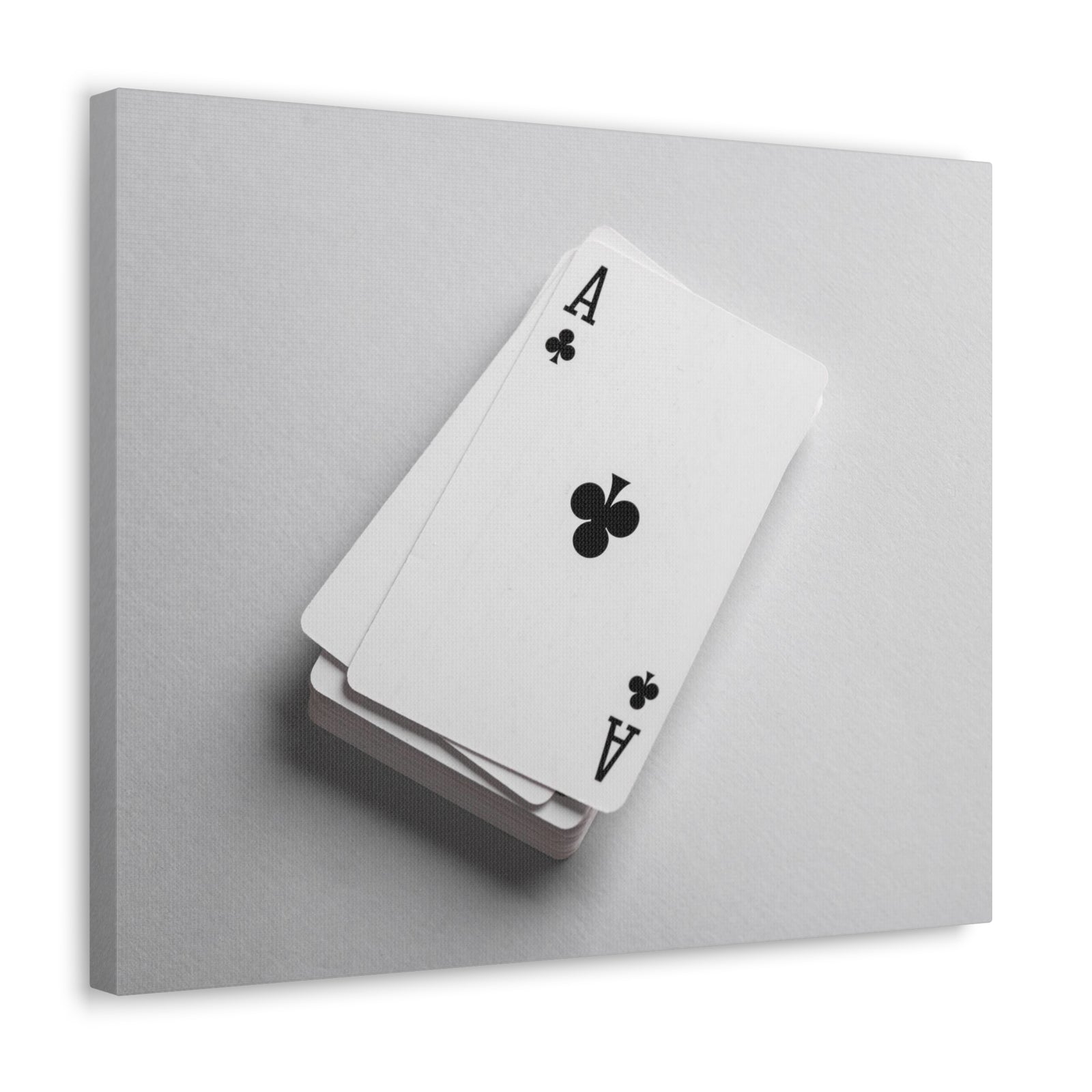 Ace of Clubs On A Playing Card Stack Playing Card Canvas Wall Art for Home Decor Ready-to-Hang-Express Your Love Gifts