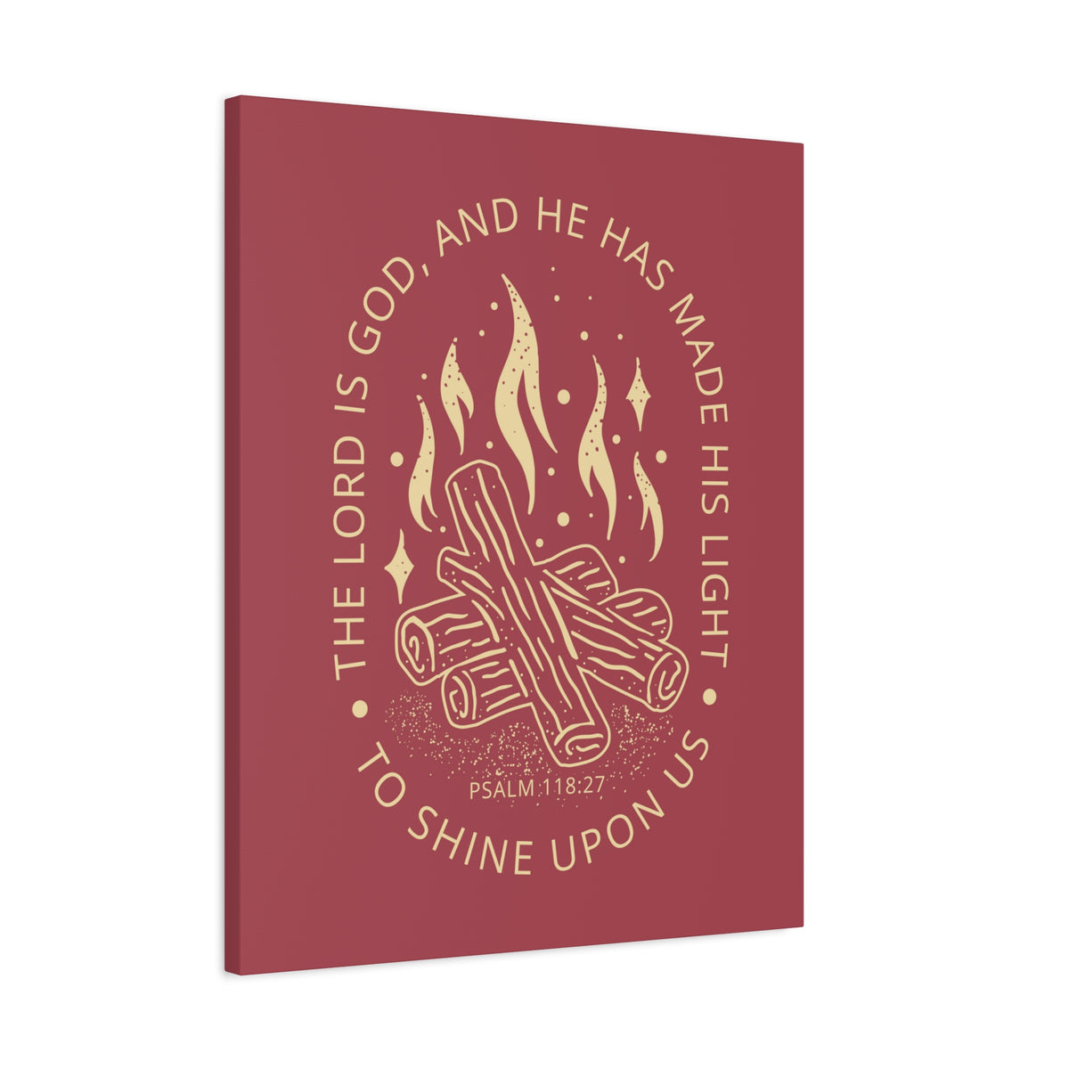 Scripture Canvas His Light Psalm 118:27 Christian Wall Art Bible Verse Print Ready to Hang-Express Your Love Gifts