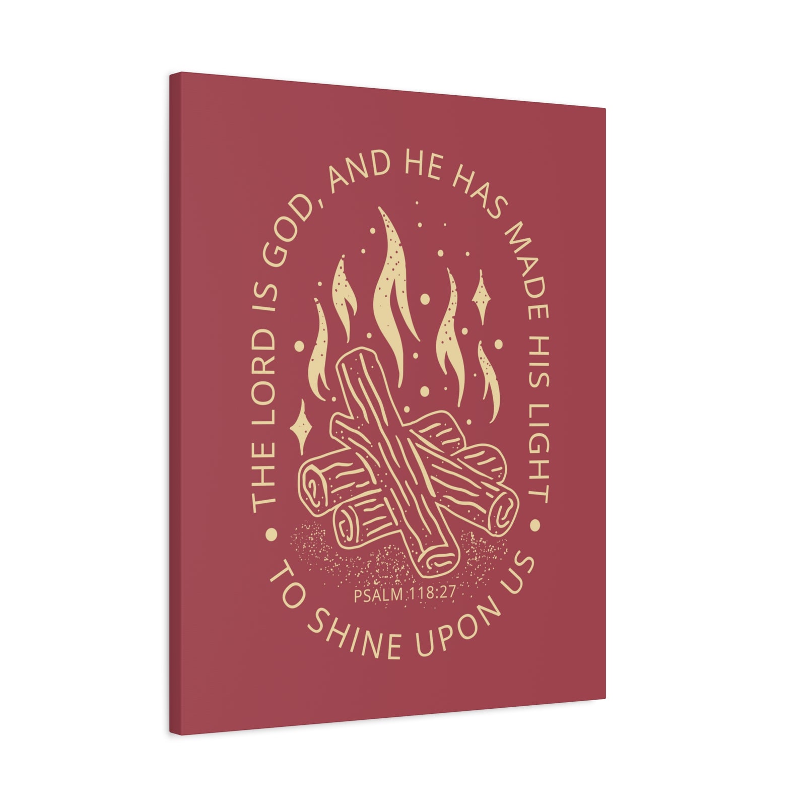 Scripture Canvas His Light Psalm 118:27 Christian Wall Art Bible Verse Print Ready to Hang-Express Your Love Gifts