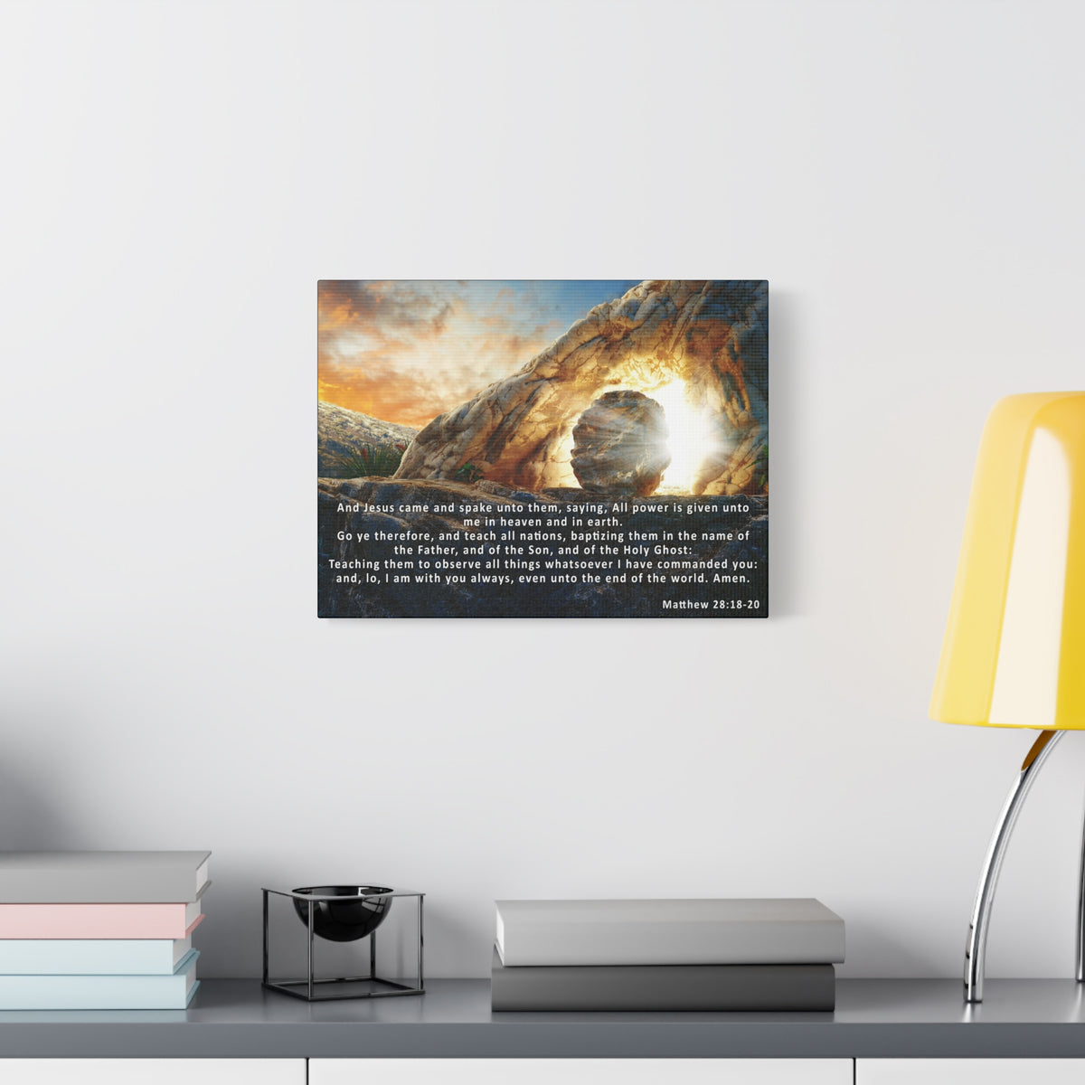 Matthew 28:18-20 The Great Commission Canvas – Christian Wall Art, Ready to Hang-Express Your Love Gifts