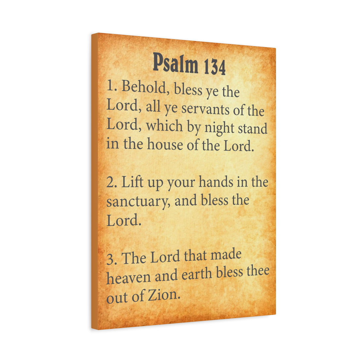 Scripture Walls Psalm 134 Gold Bible Chapter Canvas Christian Wall Art Ready to Hang Unframed-Express Your Love Gifts