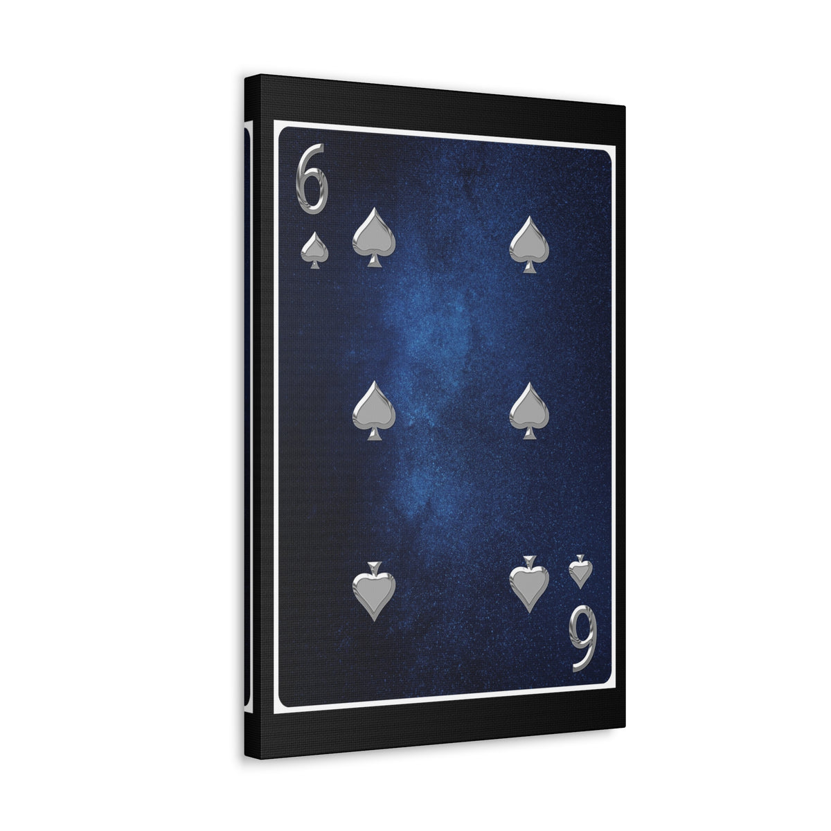 Six Of Spades Space Background Playing Card Canvas Wall Art for Home Decor Ready-to-Hang-Express Your Love Gifts