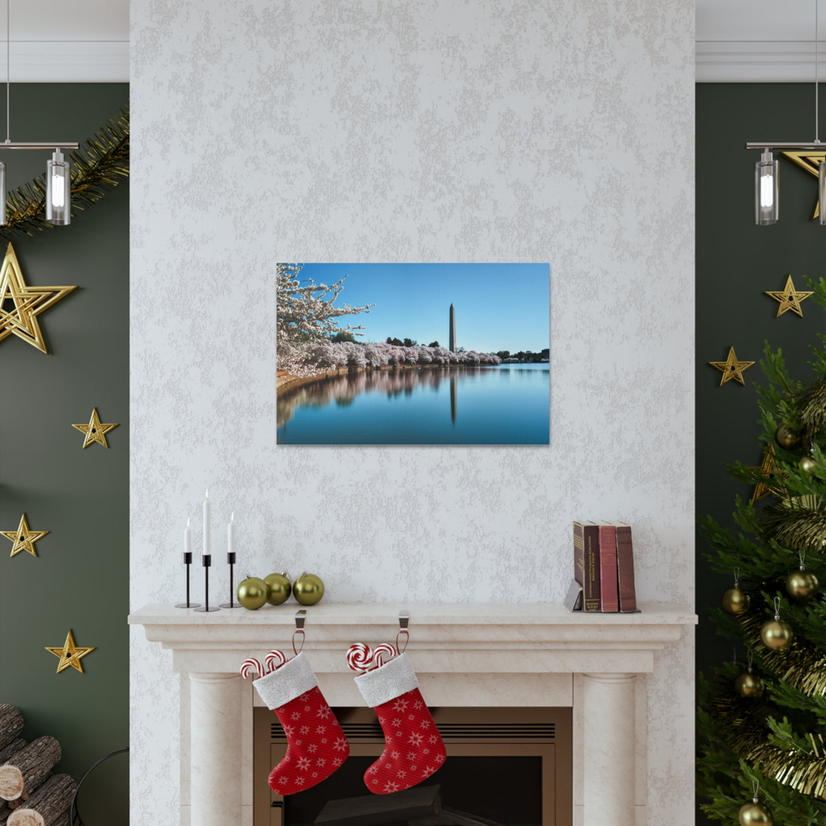 Cherry Blossom Festival at The National Mall Washington Modern Multicolor Scenic Nature Photography Canvas Home Office Decor Ready to Hang-Express Your Love Gifts