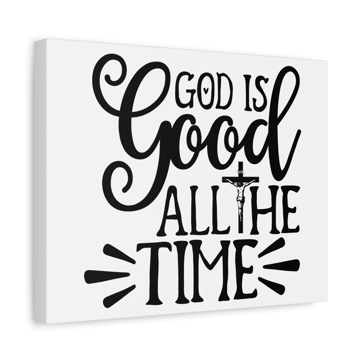 Scripture Walls God Is Good All The Time Psalm 34:8 Cross Christian Wall Art Print Ready to Hang-Express Your Love Gifts