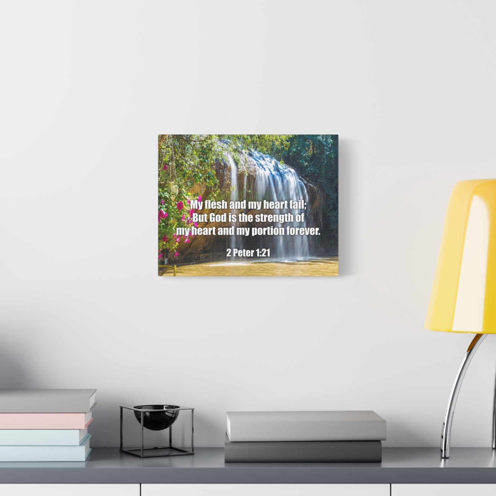 Scripture Canvas My Flesh and My Heart Psalm 73:26 Christian Wall Art Bible Verse Print Ready to Hang-Express Your Love Gifts