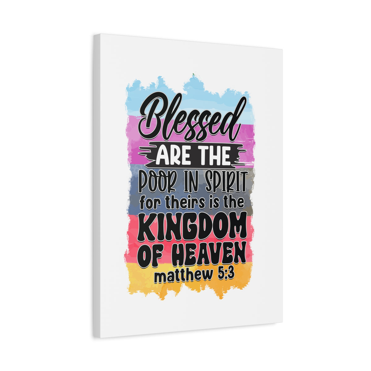 Scripture Walls Matthew 5:3 Kingdom of Heaven Colored Bible Verse Canvas Christian Wall Art Ready to Hang Unframed-Express Your Love Gifts