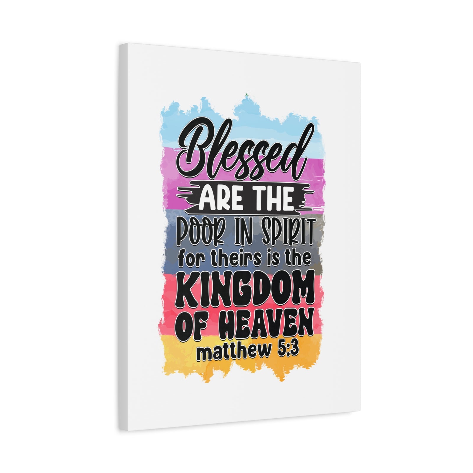 Scripture Walls Matthew 5:3 Kingdom of Heaven Colored Bible Verse Canvas Christian Wall Art Ready to Hang Unframed-Express Your Love Gifts