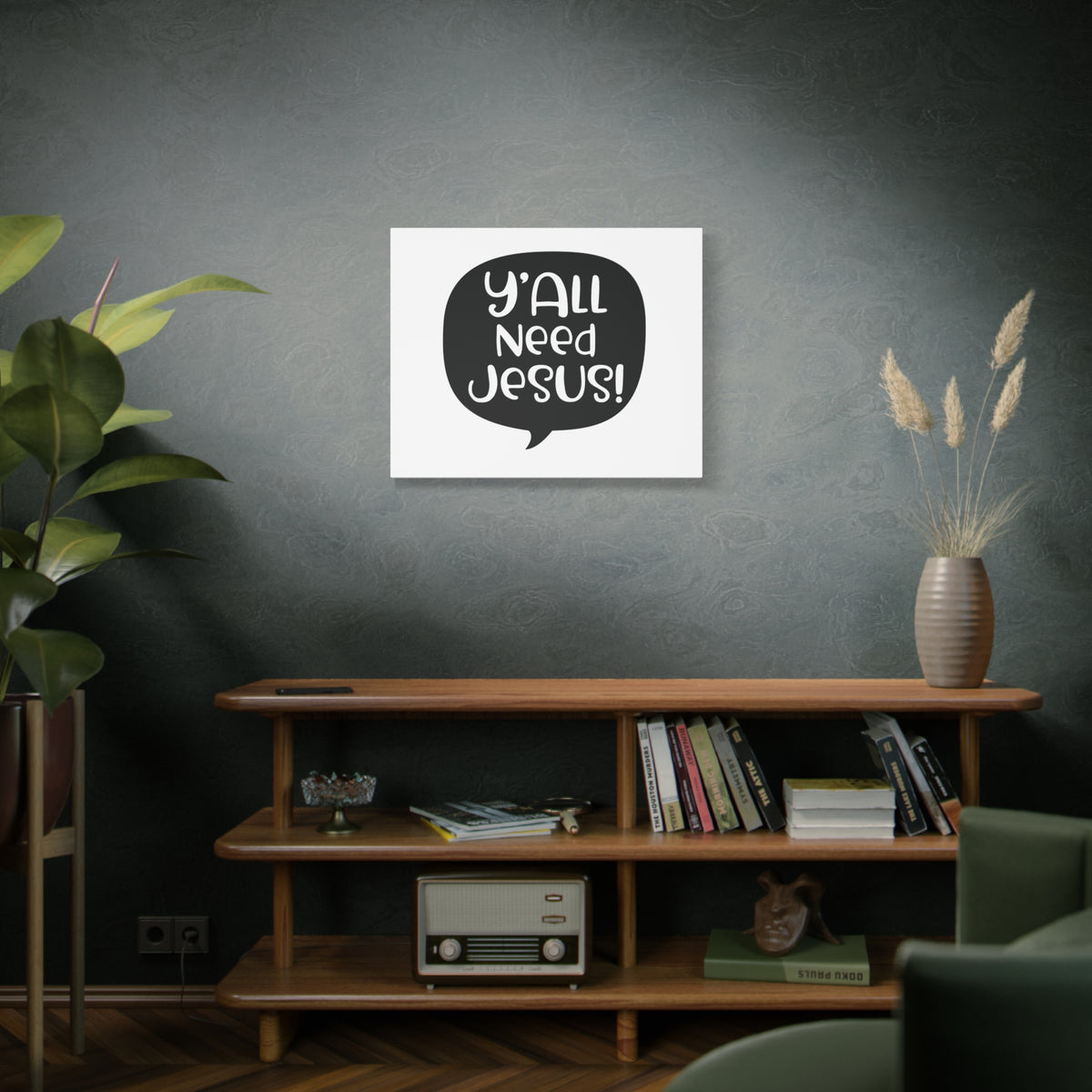 Scripture Canvas Y'all Need Jesus Psalm 37:4 Christian Wall Art Print Ready to Hang-Express Your Love Gifts