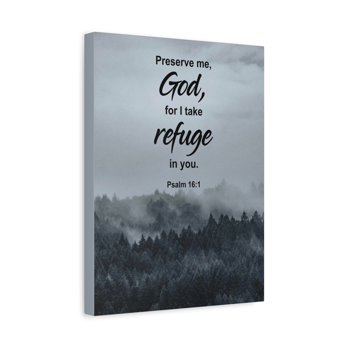 Scripture Canvas Preserve Me God Psalm 16:1 Christian Wall Art Bible Verse Print Ready to Hang-Express Your Love Gifts
