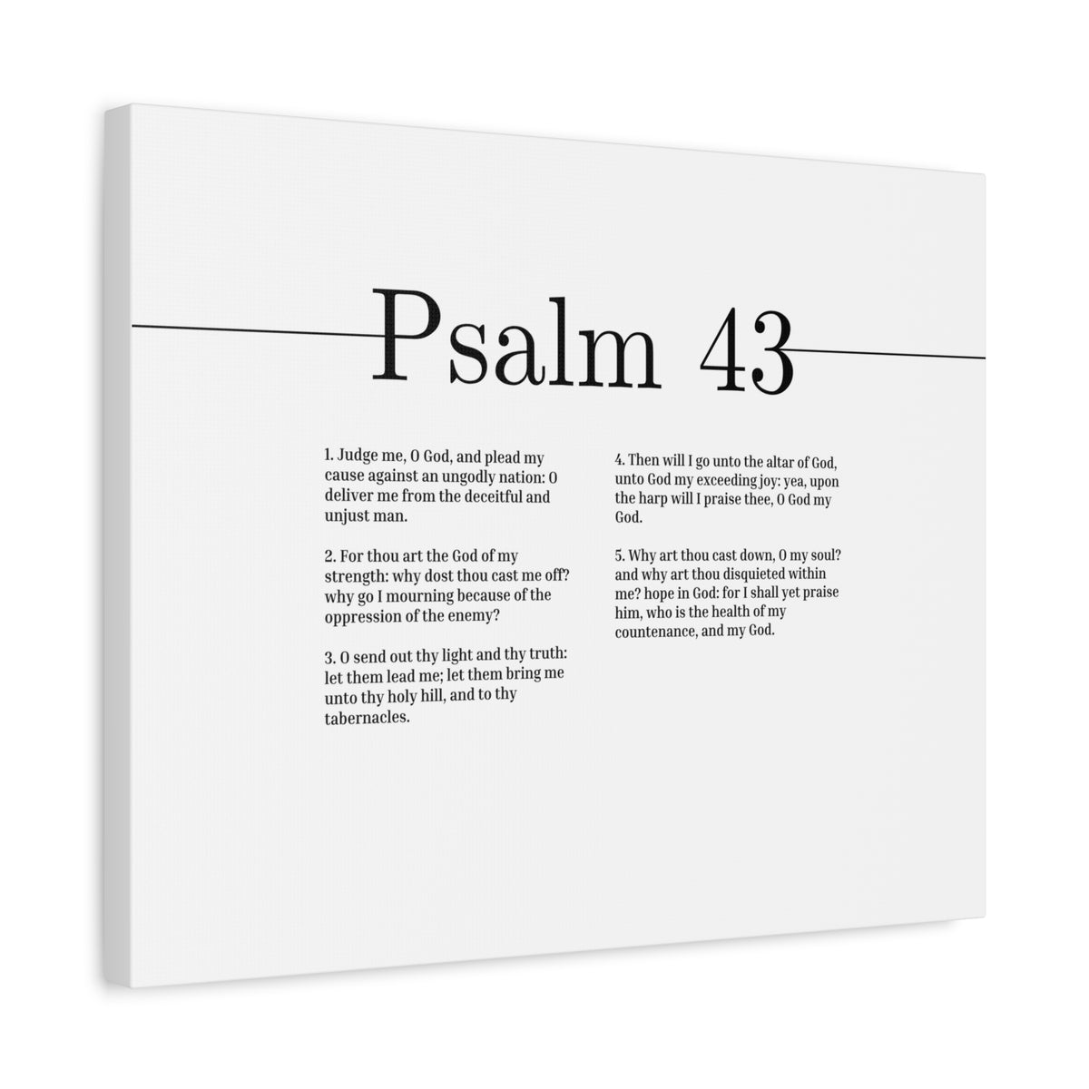 Scripture Canvas Judge Me, O God Psalm 43 Christian Wall Art Bible Verse Print Ready to Hang-Express Your Love Gifts
