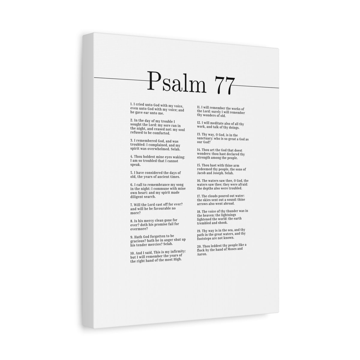 Scripture Canvas I Remembered God Psalm 77 Christian Wall Art Bible Verse Print Ready to Hang-Express Your Love Gifts