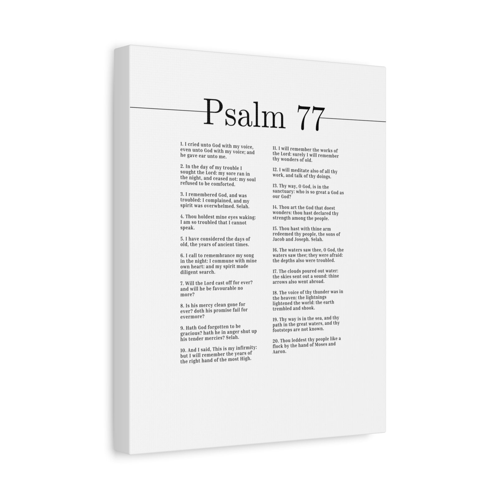 Scripture Canvas I Remembered God Psalm 77 Christian Wall Art Bible Verse Print Ready to Hang-Express Your Love Gifts