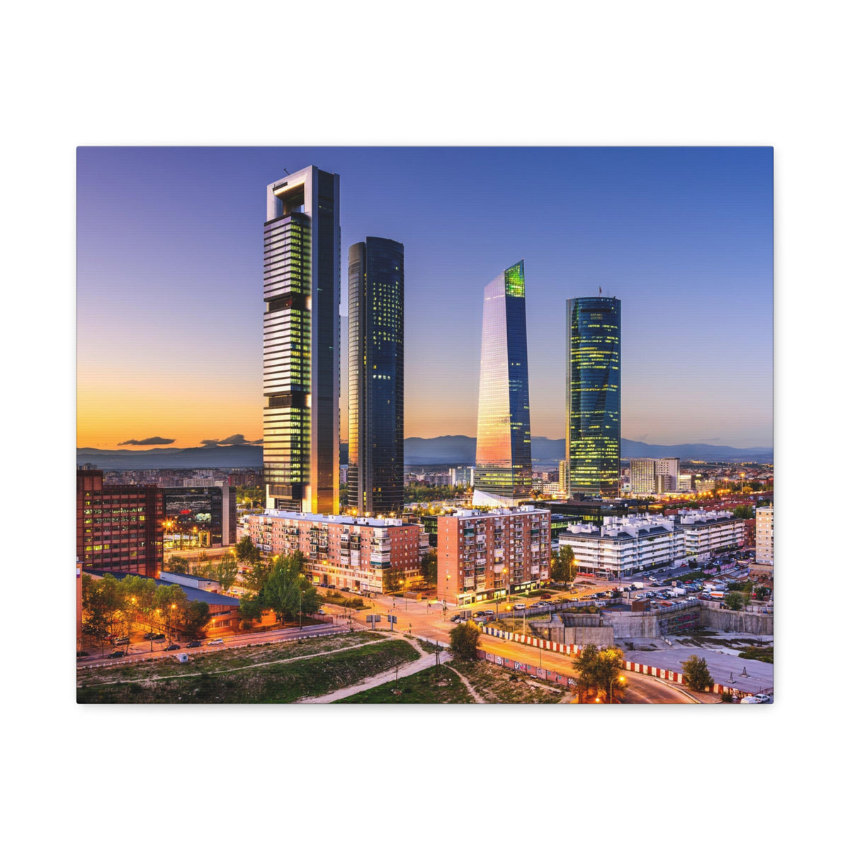 Madrid Night Skyline Canvas Artwork High-Quality Breathtaking Stunning Cityscape for Home Decor Ready to Hang-Express Your Love Gifts