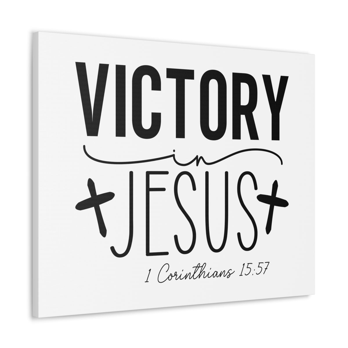Scripture Walls 1 Corinthians 15:57 Victory in Jesus Bible Verse Canvas Christian Wall Art Ready to Hang Unframed-Express Your Love Gifts