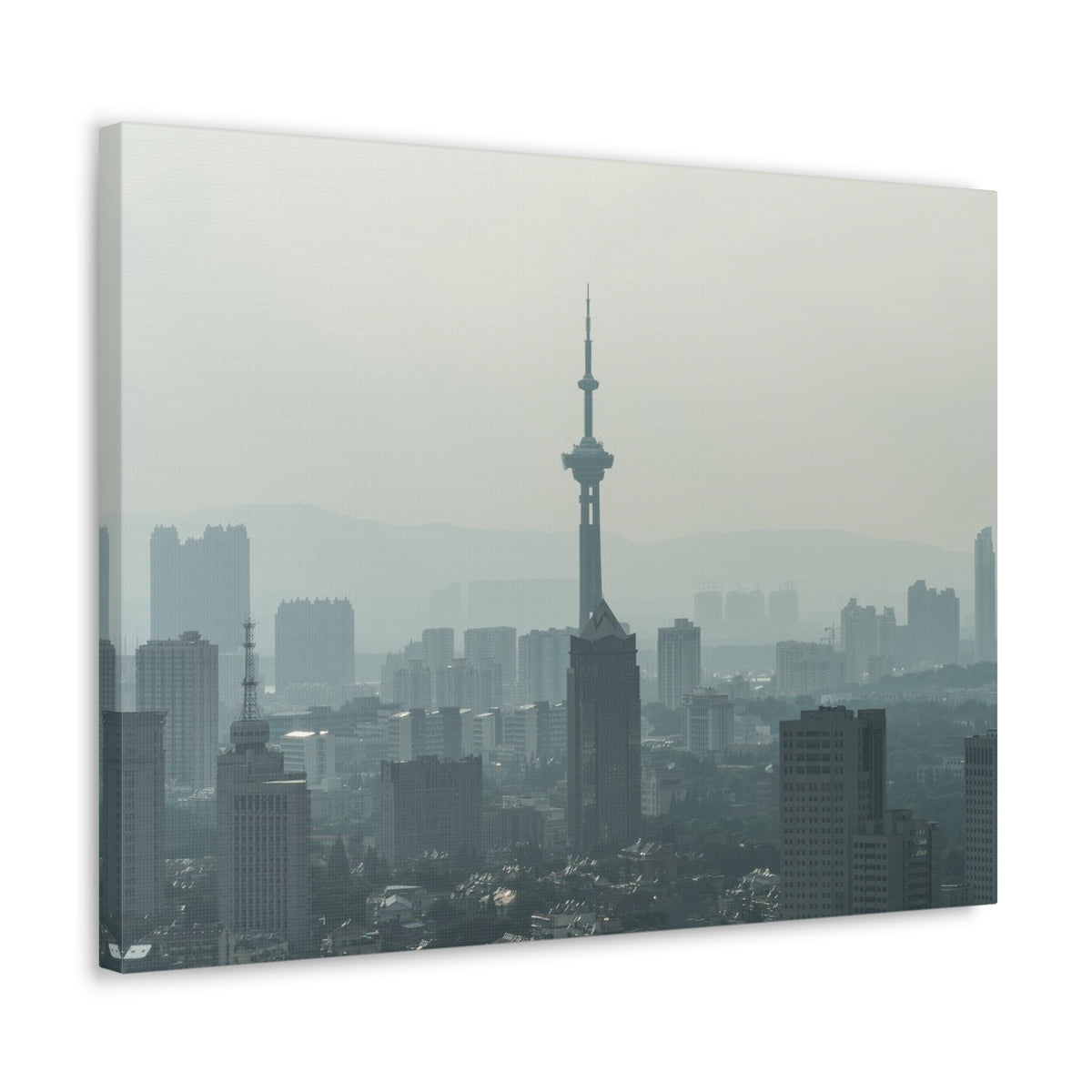 Shanghai Black And White Skyline Canvas Artwork High-Quality Breathtaking Stunning Cityscape for Home Decor Ready to Hang-Express Your Love Gifts