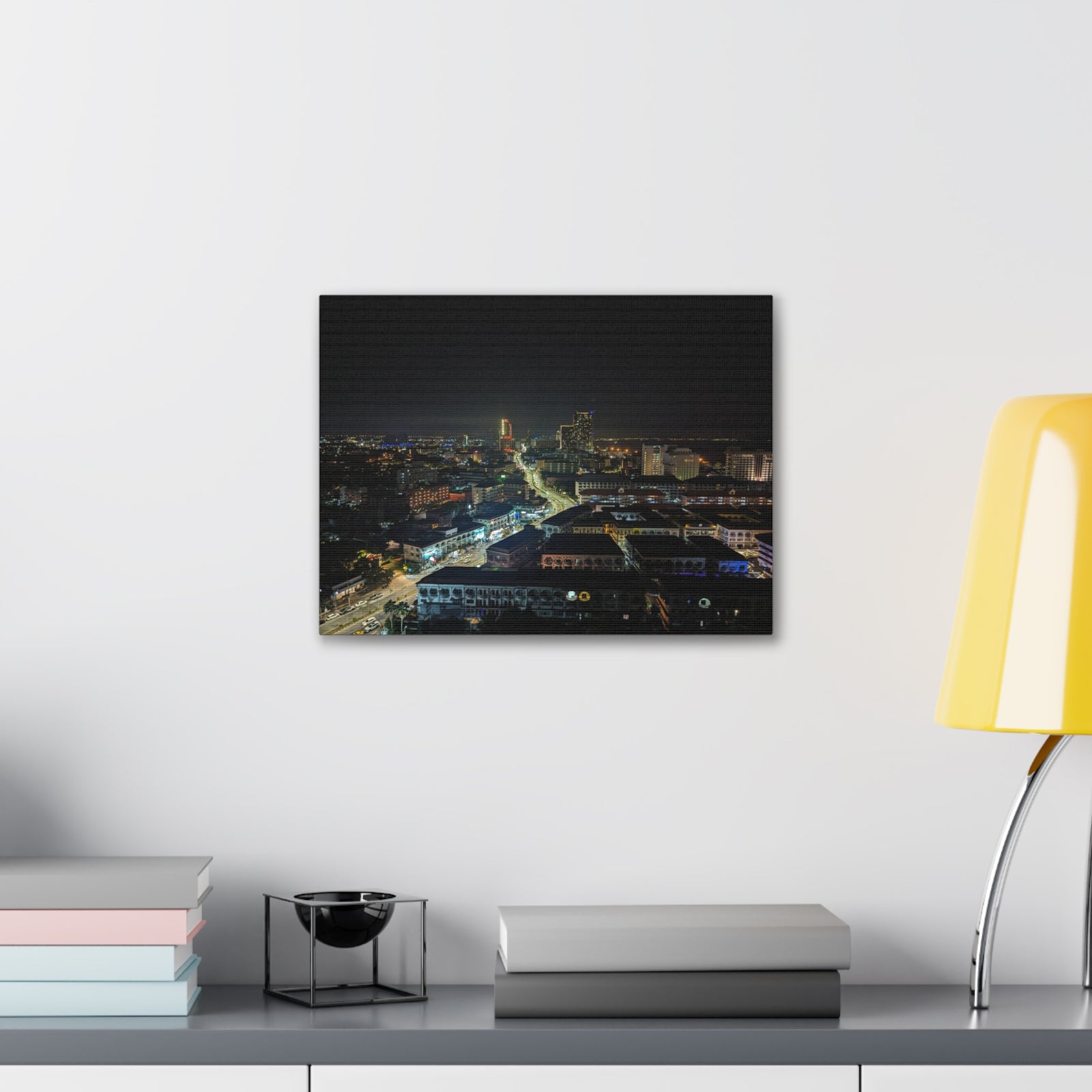 Pattaya Night View Canvas Artwork Breathtaking Thai City for Home Decor Ready to Hang-Express Your Love Gifts